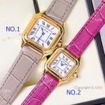 Copy Cartier Panthere Yellow Gold White Roman Dial Watch Quartz